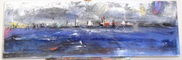 mixed media on canvas           40 x 120